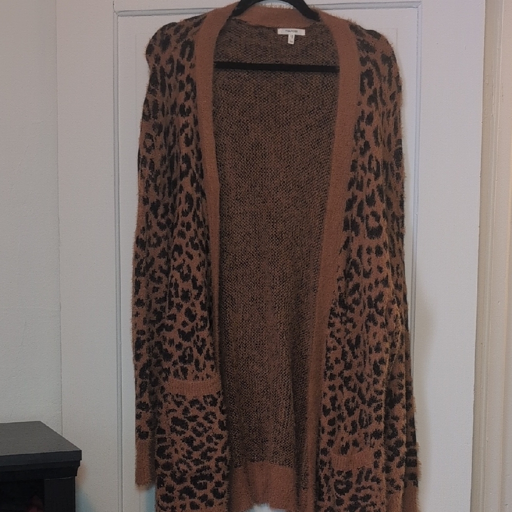 Maurices Leopard Print Open Cardigan